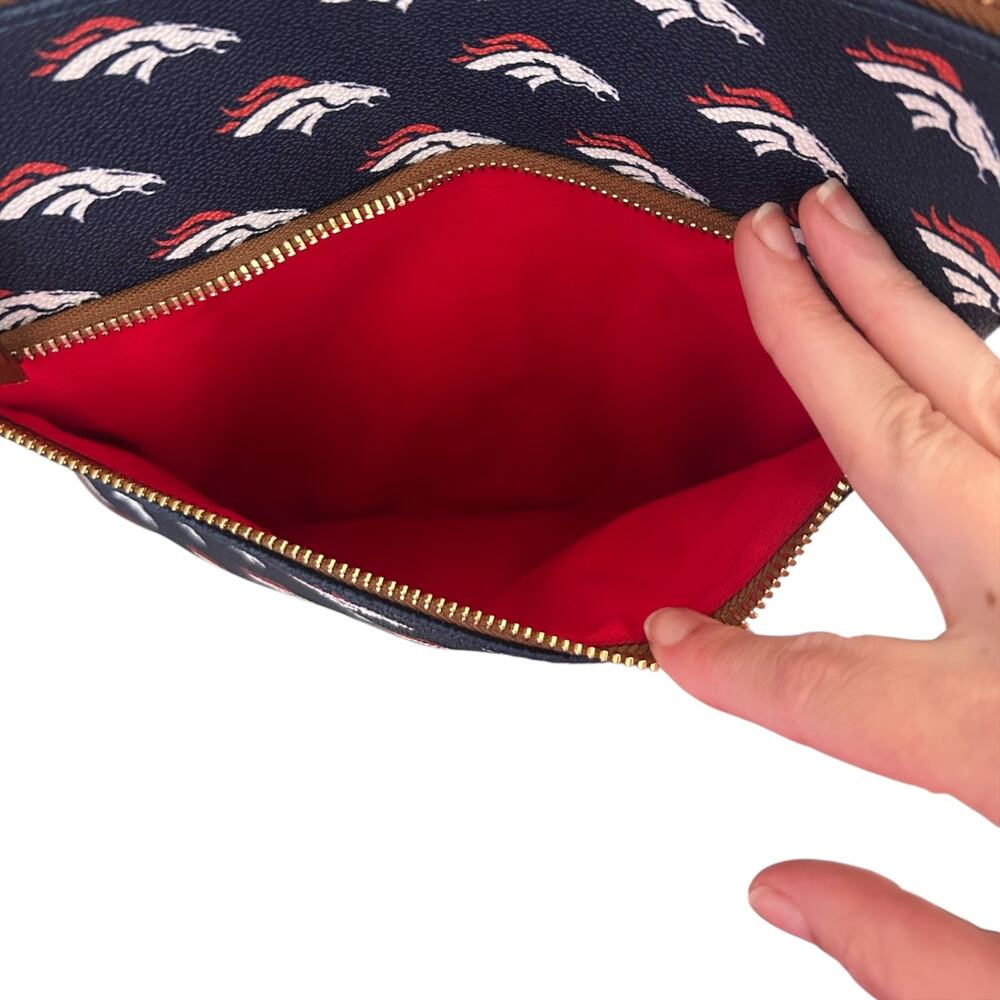 Dooney & Bourke Denver Broncos NFL Leather Logo Handbag, Navy Blue - Picture 13 of 15